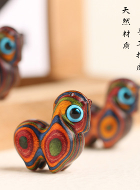 彩绘木小唐马吊坠檀木雕马到成功diy手机链钥匙扣包挂件配饰配件