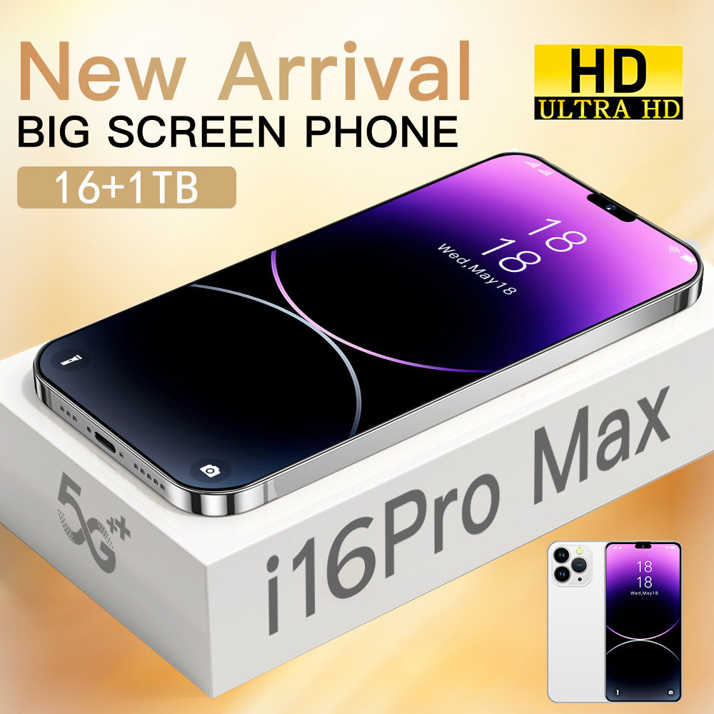 Low price explosions i16 ProMax cross-border smart phone 6.8 inch large screen 16 1T Android phone source factory