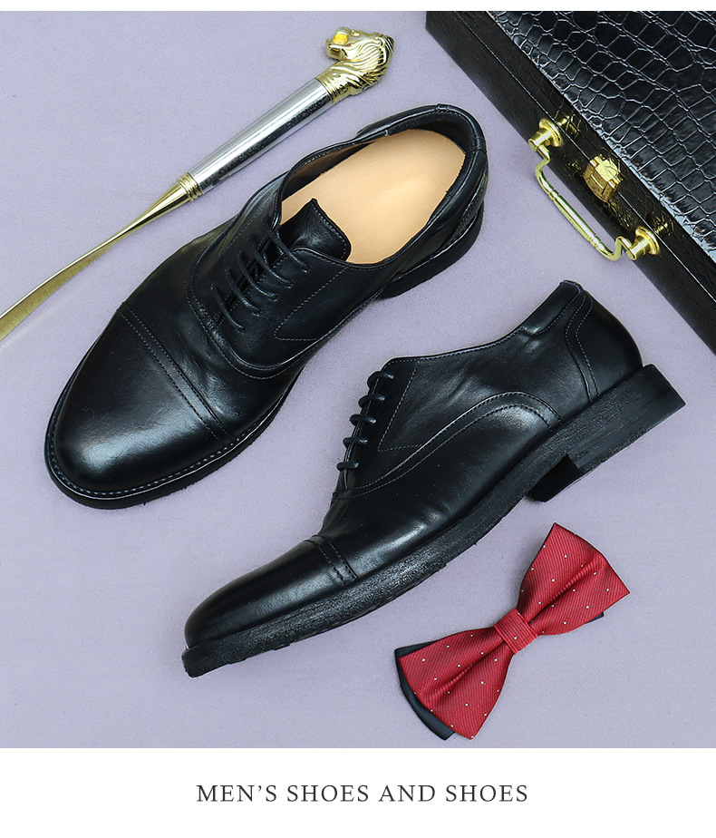 Giày da nam derby mũi tròn da ngựa Ý thủ công Goodyear — Màu đen, Màu cà phê