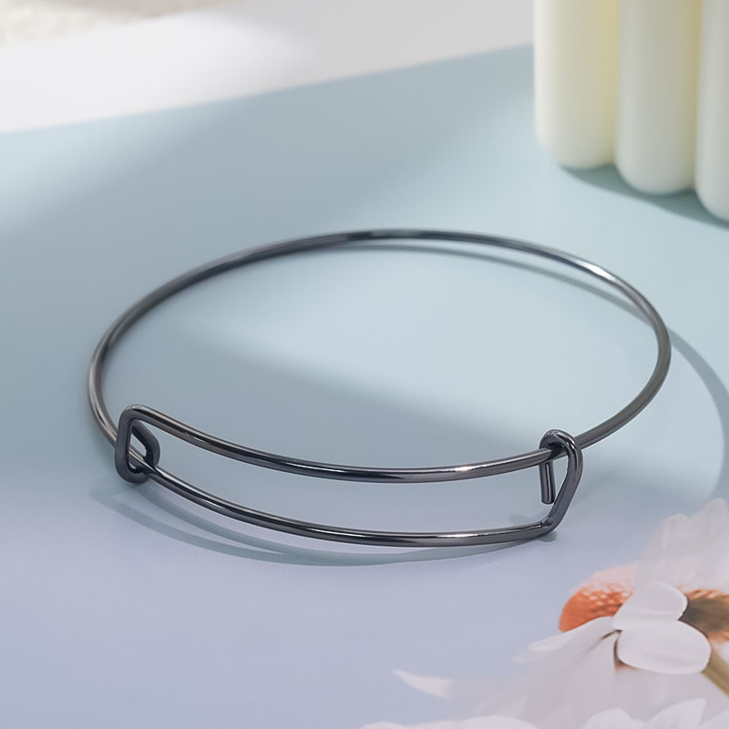 厂家直供欧美推拉手环DIY可活动调节手镯女钢丝镀金饰品潮流爆款