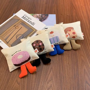 Original Japanese canvas coin purse lipstick bag mini cute fabric key bag coin bag student storage wallet