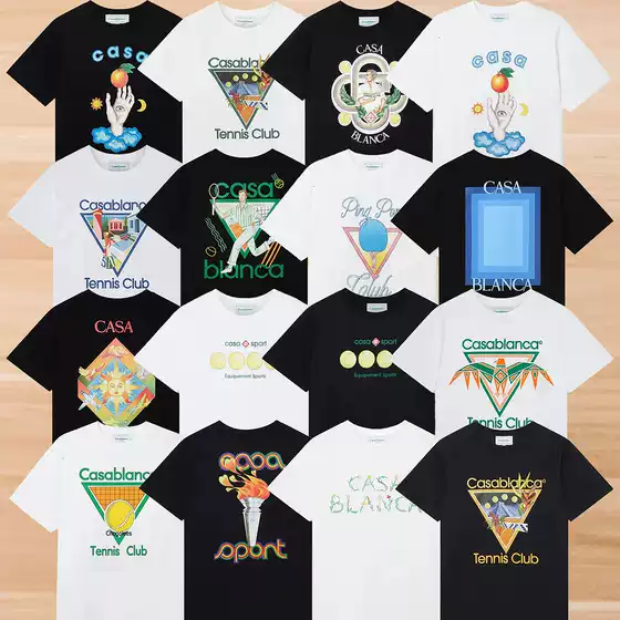 casablanca Casablanca Short Sleeve Heavy 260g American Fashion Brand Niche Loose High Street T-shirt