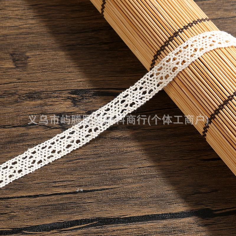 Children's Clothing Accessories Bow Flower Hair Accessory Hollow Embroidery Lace 1.2cm Off-White Cotton Thread 006 Lace Accessories