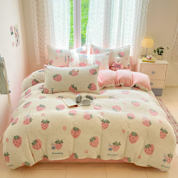 Directly Sourced from the Factory, High-Weight Autumn and Winter Milk Velvet Bedding Three- and Four-Piece Sets Are Available for Wholesale