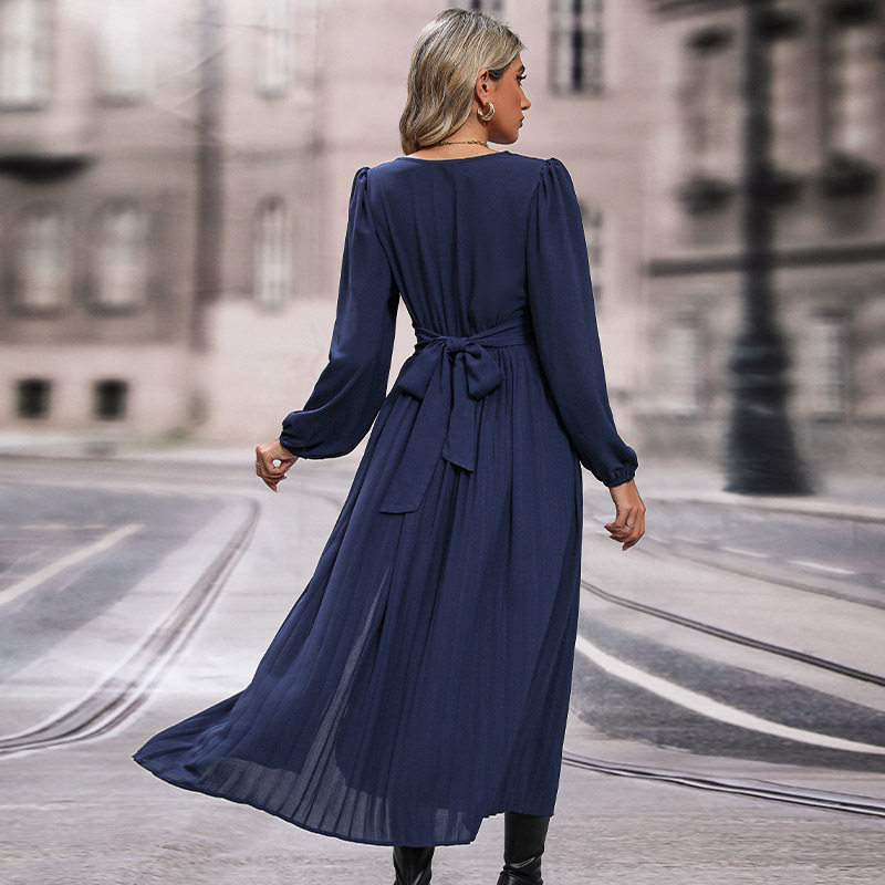 Long Sleeve Solid Color Dress Multi Color Options Casual Spring and Autumn Wear Wholesale Available