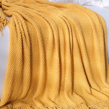 Morandi Knitted Blanket, Accessible Luxury Sofa Blanket, Bed Towel, Decorative Towel, Living Room Nap Cover F^