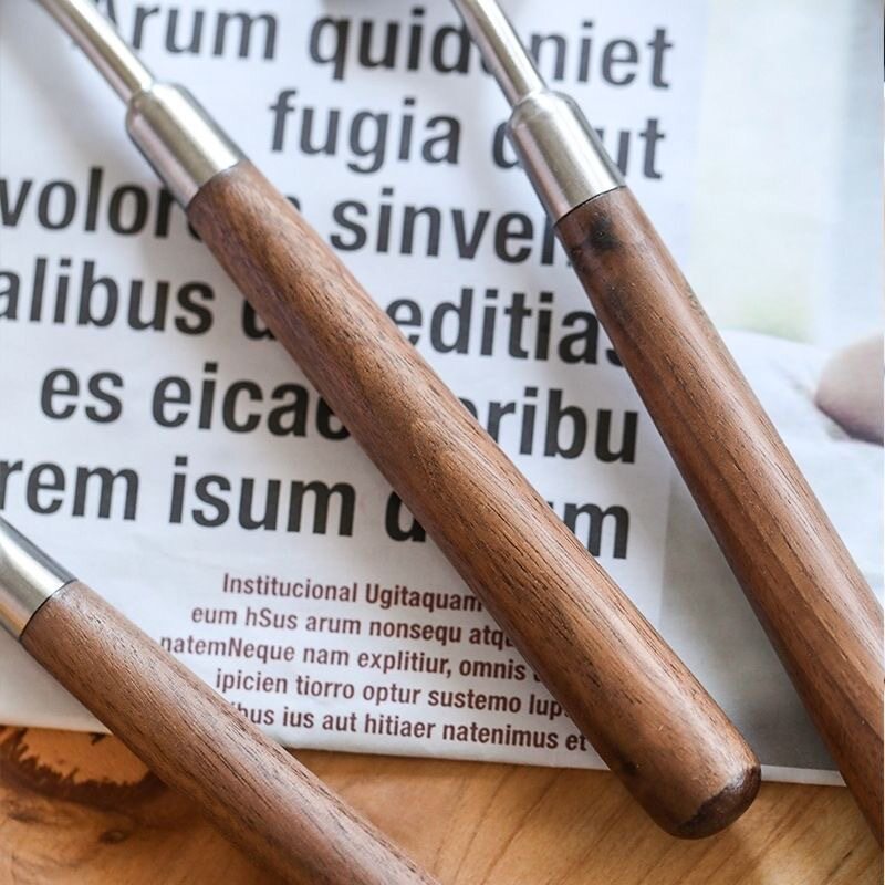 High-End Solid Wood Walnut Handle Stainless Steel 304 Steak Knife and Fork Western Food Knife, Fork and Spoon Dessert Tableware Set