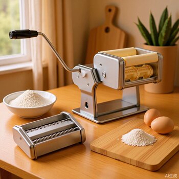 Noodle and Dumpling Maker, Hand-Cranked Dough Press, Dumpling-Making Tool, Cross-Border Hot Seller, Detachable Portable Manual Dumpling Maker