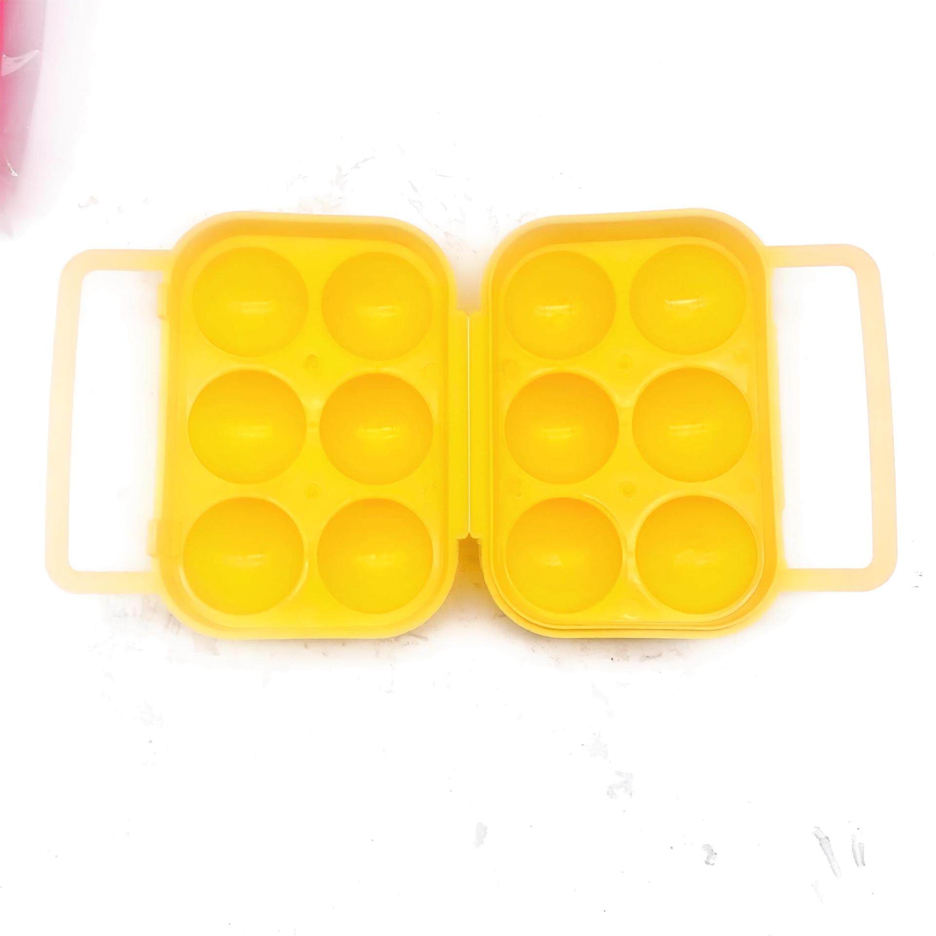 Outdoor Egg Box Picnic Portable Plastic 6-Compartment Egg Box Duck Egg Packaging Portable Shock-Proof Egg Tray