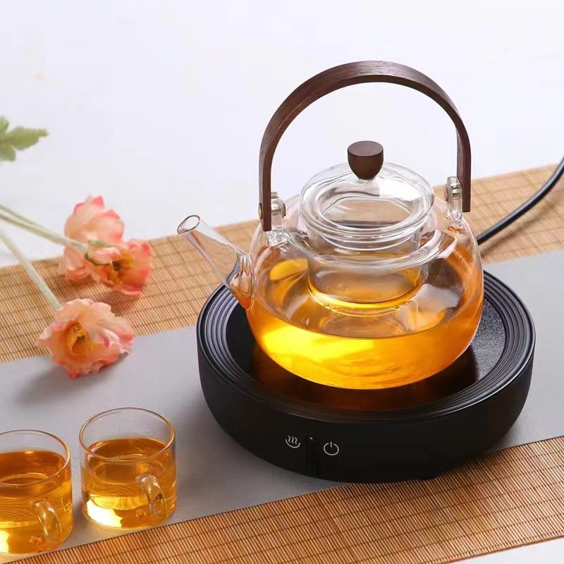 Cross-Border Herbal Tea Kettle, Glass Health Pot, Bamboo Handle Kettle, Glass Teapot, Electric Ceramic Stove, Tea Kettle