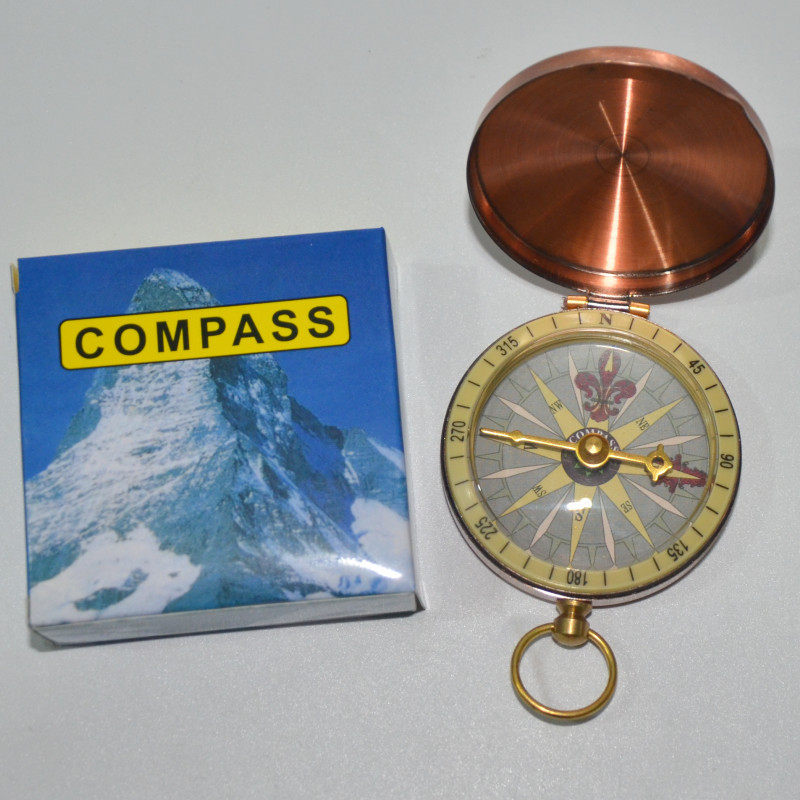 G54 Vintage Compass Bronze Flip Cover Gift Portable Pocket Watch Style Compass Metal Copper Case