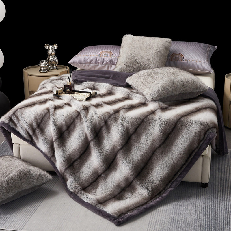 2025 New Winter Gift High-End Blanket Quilt Lunch Blanket Wedding Double Wedding Raschel Blanket 5kg