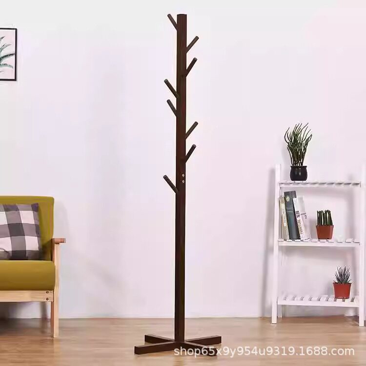 Temu Bamboo Coat Rack, Clothes Rack, Floor-Standing Bedroom Simple Clothes Rack, Household Simple Modern Style