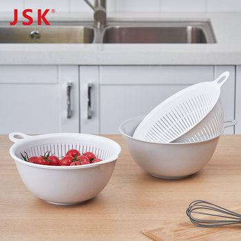 Japan Jsk Double-Layer Vegetable Basket Drain Basin Fruit Plate Kitchen Sink Plastic Vegetable Basket Storage Vegetable Basket