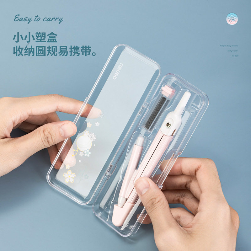 Deli 72166 Cherry Blossom Combs suit for Junior High School Students and Primary School Students Metal Combs Replaceable Refill Drawing Tool