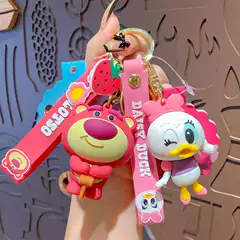 Authentic Cartoon Strawberry Bear Epoxy Doll Series Keychain Donald Duck Car Keychain Bag Pendant Pendant