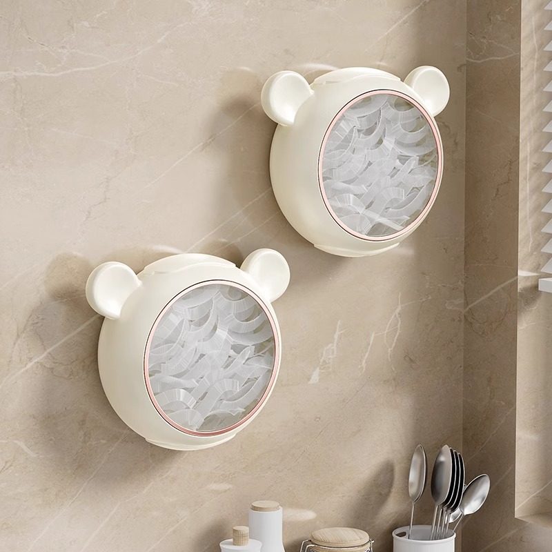 Suction Cup Plastic Wrap Storage Box Refrigerator Food Preservation Cover Wall Hanging Special Disposable Plastic Bag Storage Box