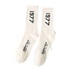 Spring and Autumn Pure Cotton Letter Odor-Resistant Sweat-Absorbing Men's Trendy Socks Zhujie All-Cotton Versatile Fashion Mid-Tube Socks Men Wholesale