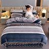 Winter Fleece-Lined Milk Velvet Four-Piece Set, Winter Thickeneded Coral Velvet Bed Bed Sheets, Quilt Cover, Flannel Bed Skirt Three-Piece Set