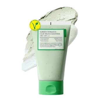 Cross-Border Korean Fully Green Tomato Clay Facial Cleanser Pore Keratin Oil Non-Tightening Facial Cleanser