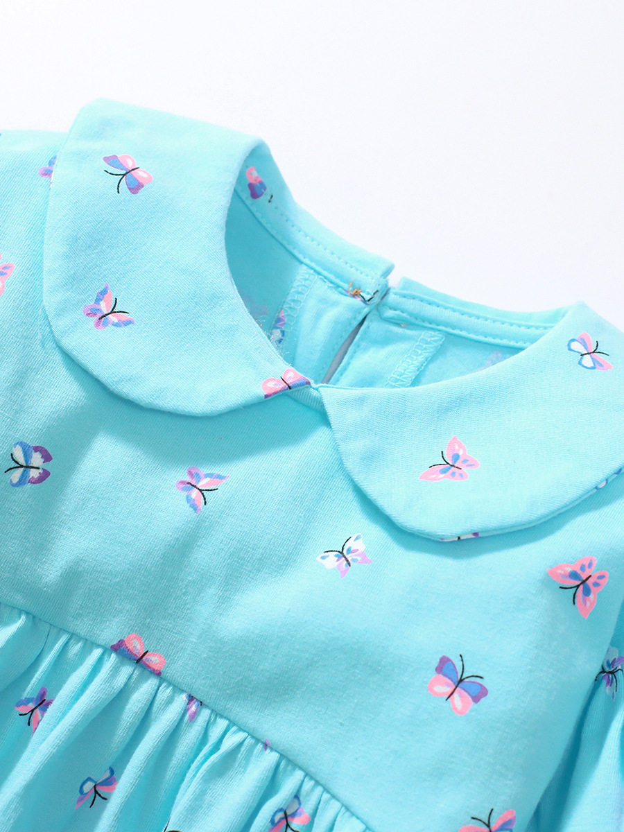 Girls' Autumn Long-sleeve Princess Dress, Homewear Cotton Kids' Dress