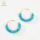 Серьги Longfeng turquoise S925 из посеребренного 18-каратного золота с натуральной бирюзой прямого С-образного сечения, женские темпераментные универсальные серьги mini 5