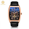 Factory wholesale FENSIR men's quartz watch wine barrel dial three-eye fashion business quartz watch foreign trade delivery