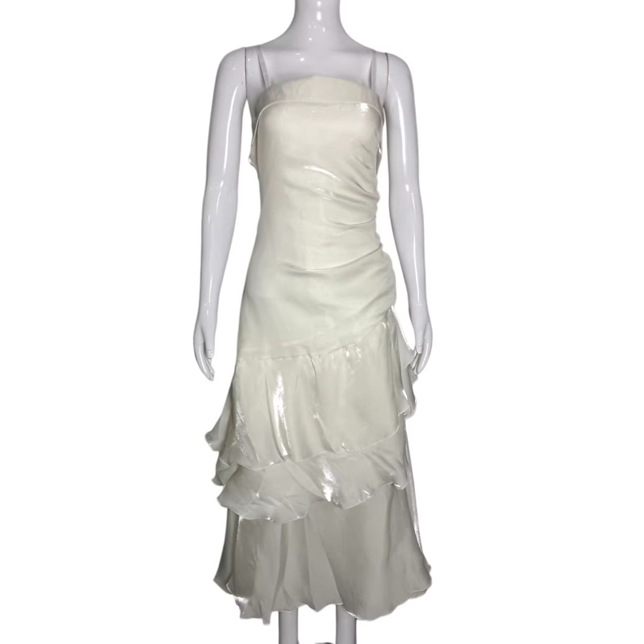 Elegant French Style Womens Maxi Dress Sweet Aesthetic Spaghetti Straps Perfect for Parties and Celebrations