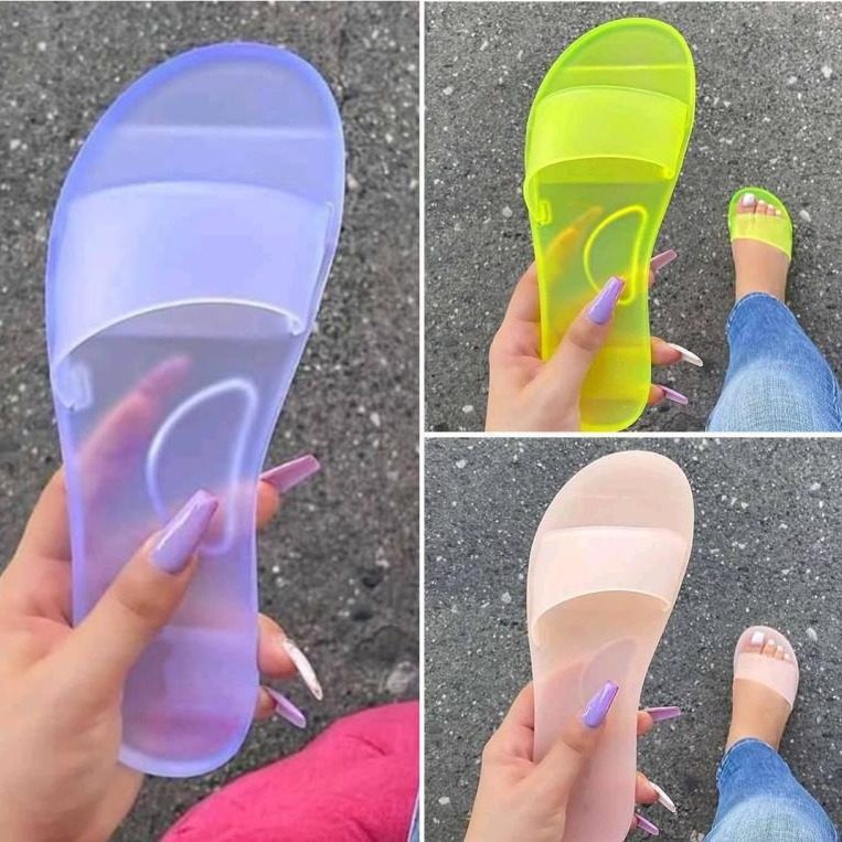 European and American foreign trade large size women's shoes 2022 independent station Amazon WISH Crystal Jelly sandals sandals slippers