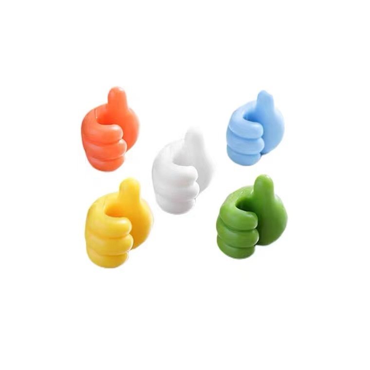 One-Piece Drop-Shipping Thumb Hook Fixing Clip for Wire Storage, Strong Adhesive, Cute, No-Punch Cable Organizer for Bedroom
