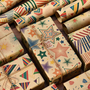 Amazon New Vintage Kraft Wrapping Paper Valentine's Day Birthday Gift Wrapping Paper suit Wholesale