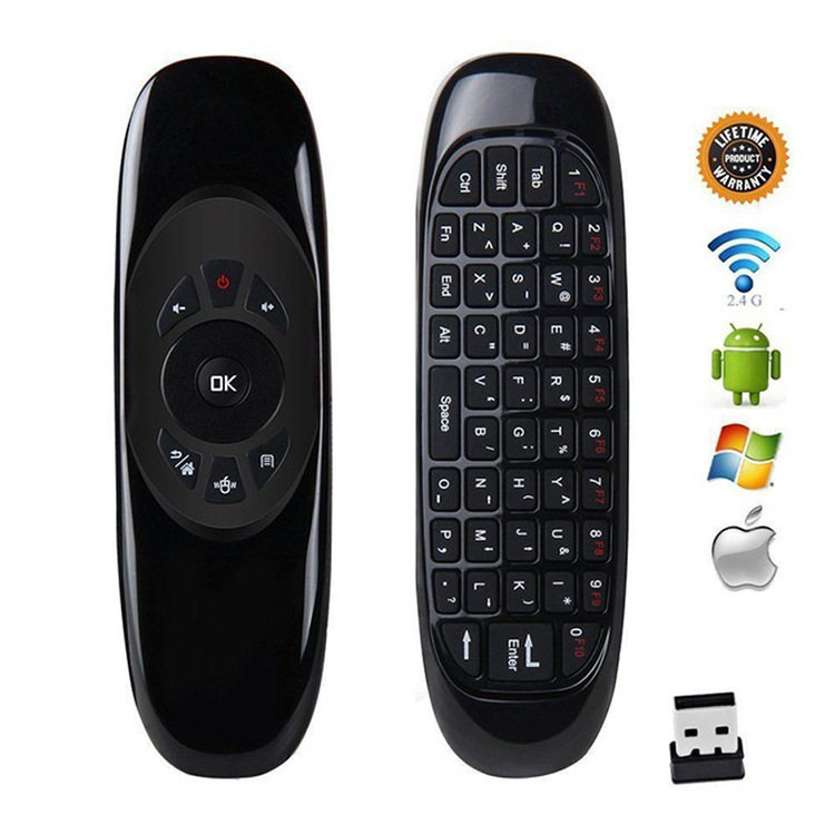 C120 Keyboard mouse mini wireless colorful backlit air flying mouse somatosensory gyroscope double-sided keyboard
