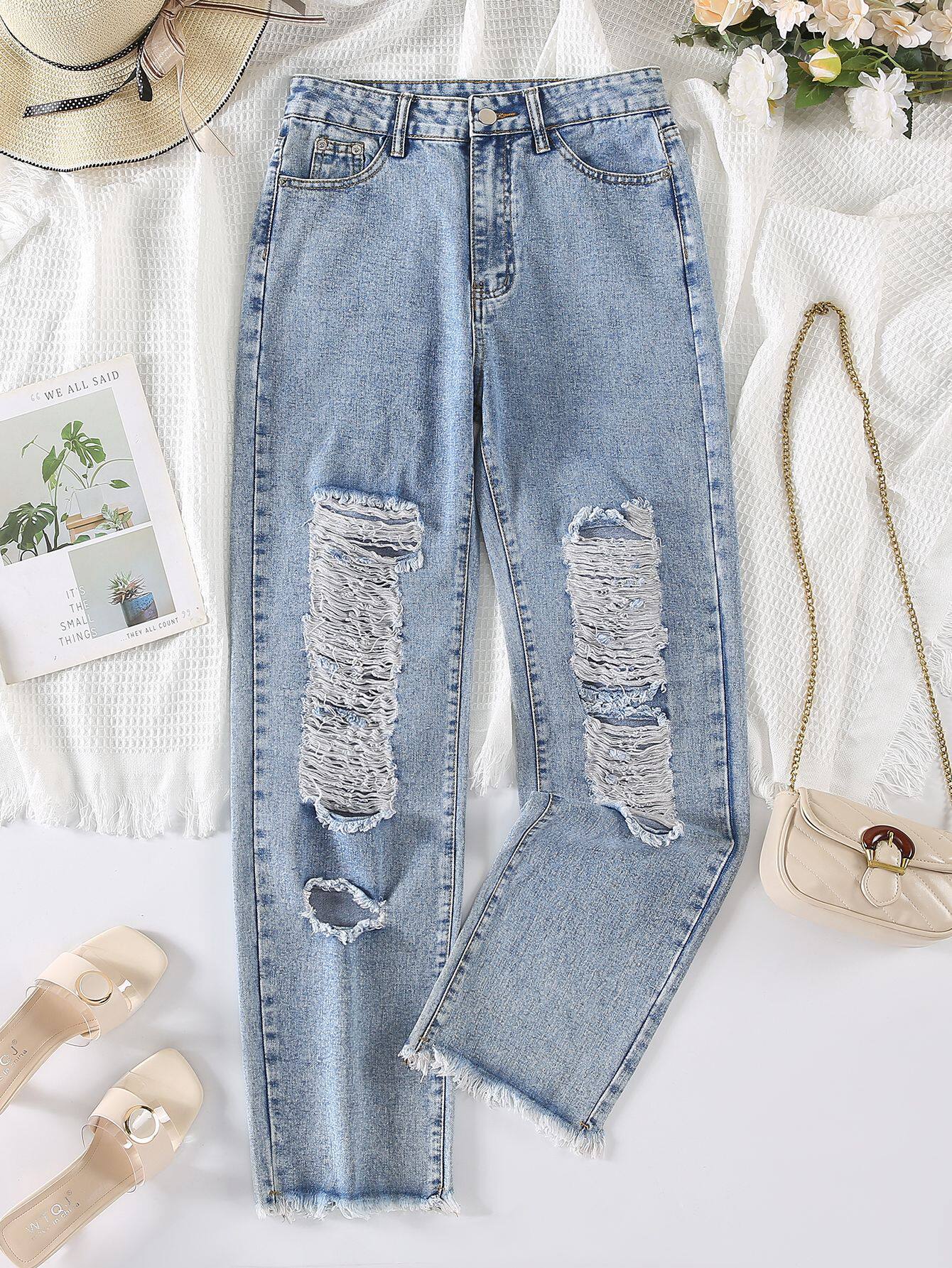 High Waisted Straight Leg Jeans Womens Denim Trousers Casual Wear for All Seasons Wholesale Available