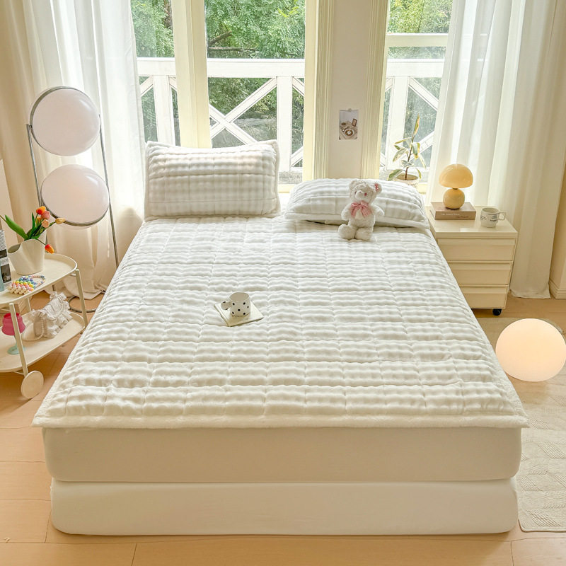 Autumn and Winter Thickeneded Rabbit Plush Pillowcases, a Pair of Household Coral Velvet Pillowcases, High-End Velvet Pillowcases