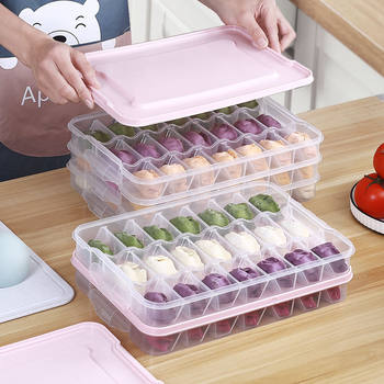 Compartmented Dumpling Box, Dumplings and Wontons, Quick-Frozen Storage Box, Odor-Proof Storage, Household Refrigerator Preservation