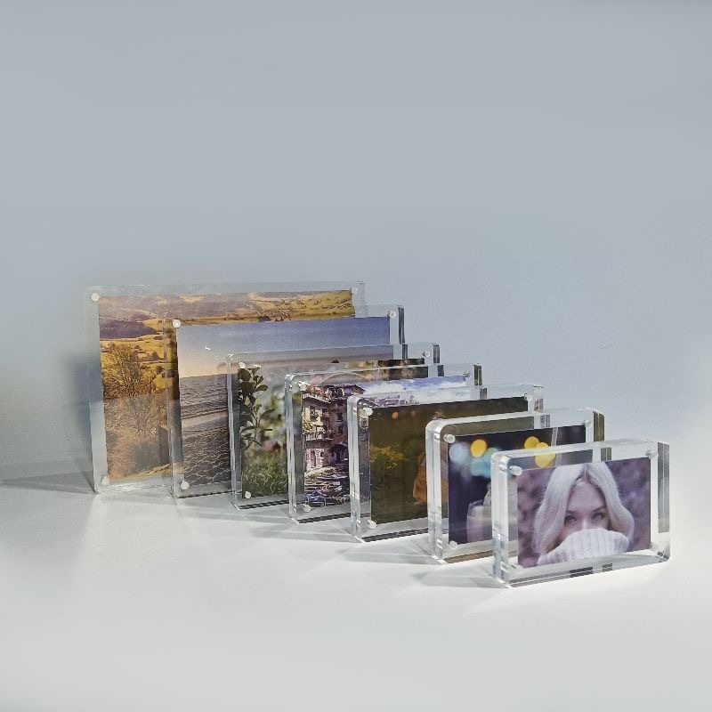 Acrylic strong magnetic photo frame transparent table card high crystal double-sided display frame for couples photo creative ornaments