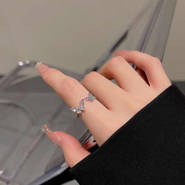 Ice Oxygen Fairy Butterfly Open Ring Fashion Personality Rin...