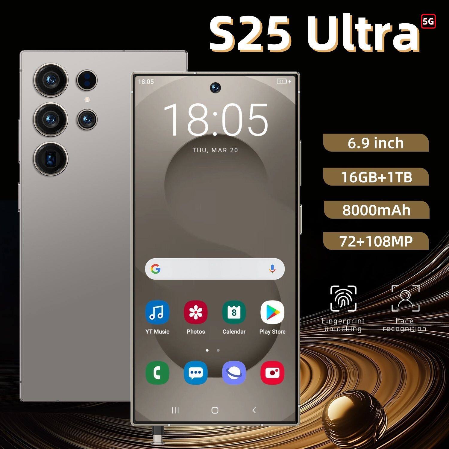 跨境手机新款S25 Ultra一体机真4G 6.8英寸大屏(3+64)