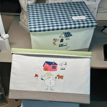 Fairy Tale Style Fabric Children Washable with Lid No Odor American Cartoon Storage Box Storage Box Car Storage Box