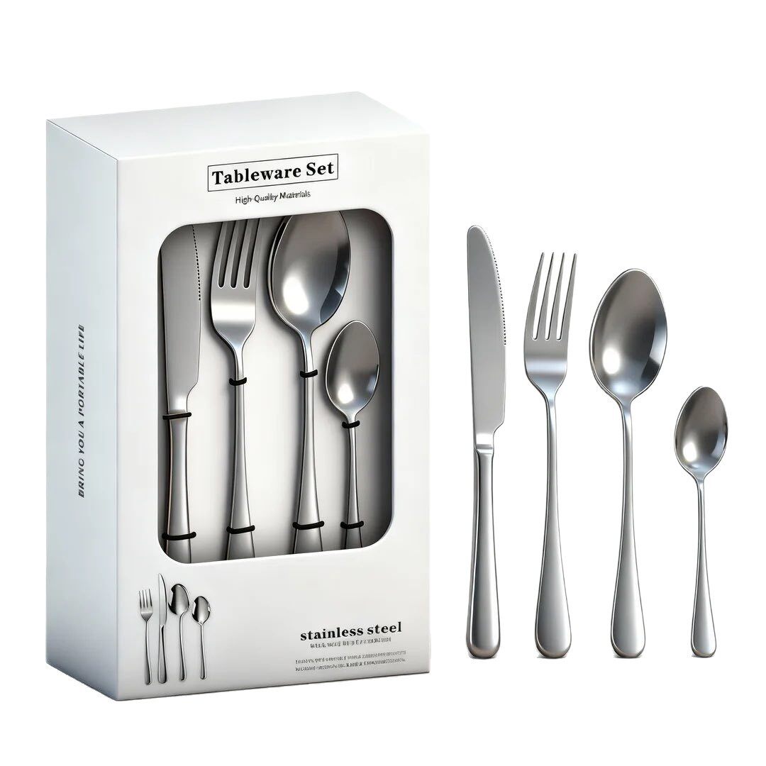 Stainless steel 1010 knife, fork and spoon 24 piece set cross-border hot hotel western tableware 24 piece set window gift box suit