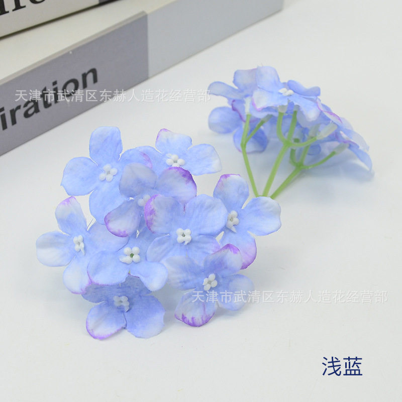 9叉油画绣球仿真花小花DIY手作素材绣球花朵婚庆新娘头饰发饰配花
