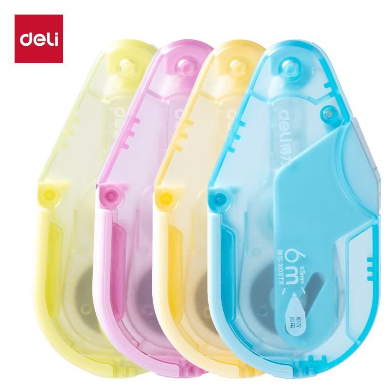 Deli correction tape press the sealed door anti-dry correction tape one-key core large-capacity correction tape correction tape wholesale