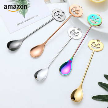 Cross-Border Creative European and American Tableware Amazon Halloween 304 Stainless Steel Coffee Dessert Stirring Spoon High-Value Spoon