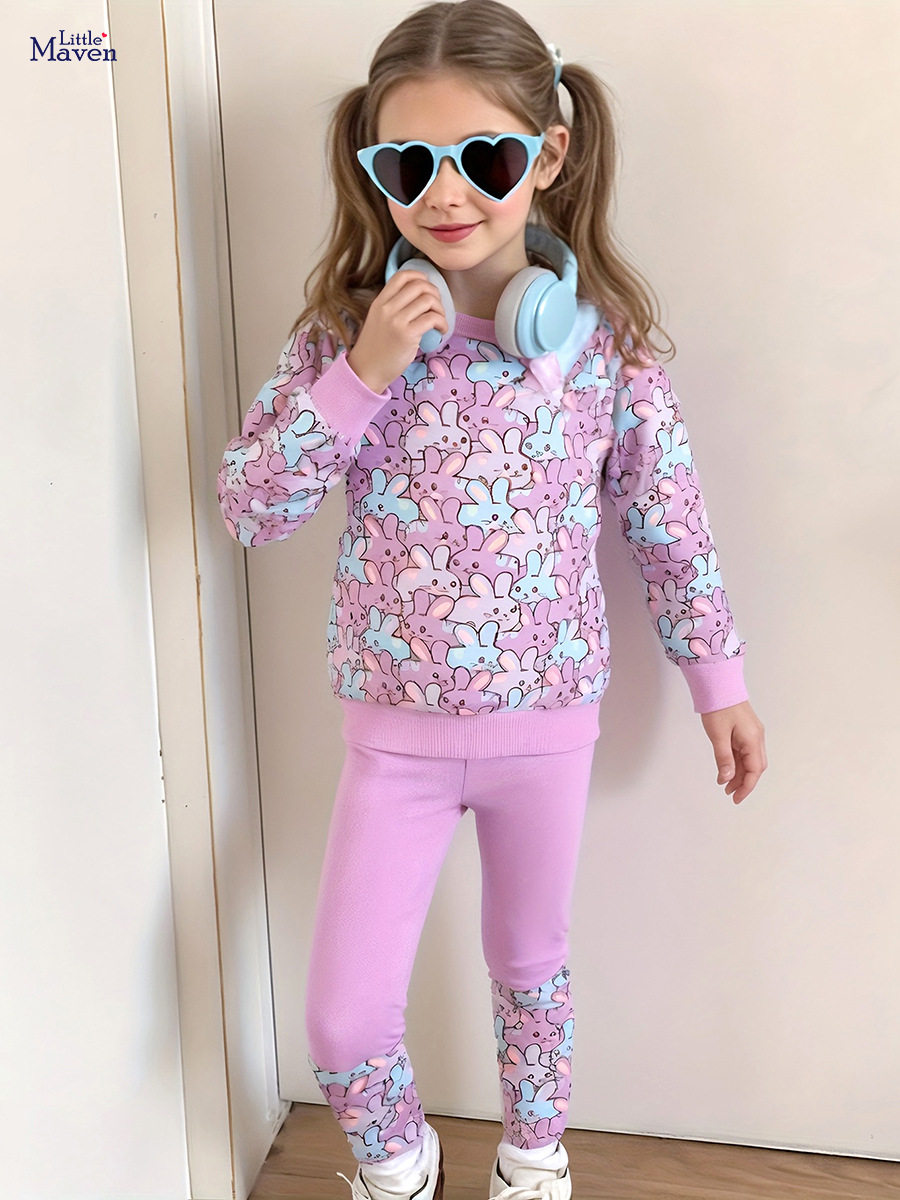 Autumn Girls' Set, Cartoon Cute Kids' Outfit, [Style] Long-sleeve Kids' Set