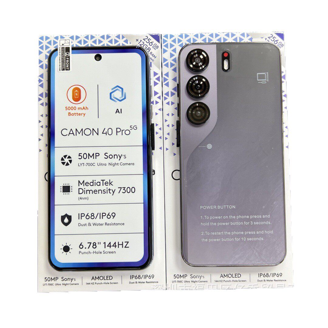 Export Smartphone CAMON40 Pro 24G+512G国际版高清智能手机批发
