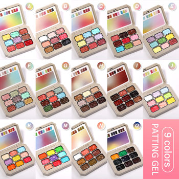 New Style Pat Glue Nine-Grid Nail Art Pat Solid Glue Painting Glue High Saturation Gradient No-Wash Nail Polish Glue