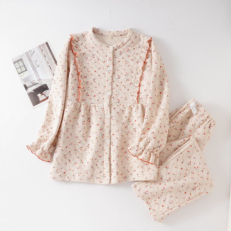 Air Cotton Monthly Clothing Autumn and Winter Pure Cotton October Postpartum Lactation Pajamas for Pregnant Women Autumn and Winter plus size Pregnancy