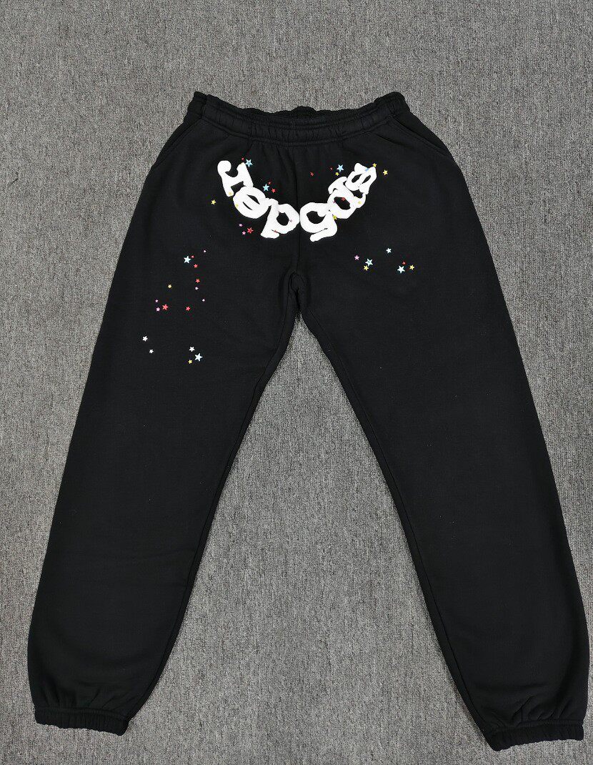 跨境爆款连帽衫555555美潮街头重磅宽松Sp5der卫衣卫裤男套装现货