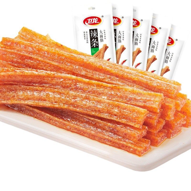 Weilong Gluten Snack 65g Spicy Strips Spicy Snack Childhood Nostalgia Dormitory Binge-Watching Snack Food Dormitory Wholesale