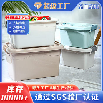 Transparent Storage Box Plastic Multi-Functional Portable Solid Color Miscellaneous Storage Box Baby Clothes Organizing Box Wardrobe